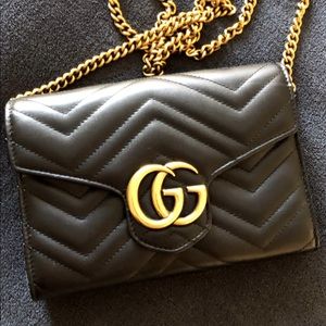 Gucci marmont wallet on chain
